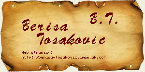 Beriša Tošaković vizit kartica